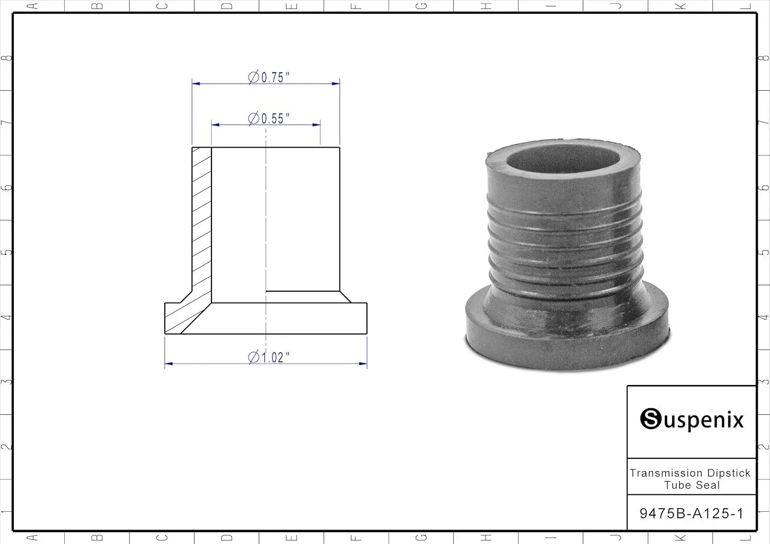 Transmission Dipstick Tube Seal / Grommet for 4L60 - Suspenix image 2