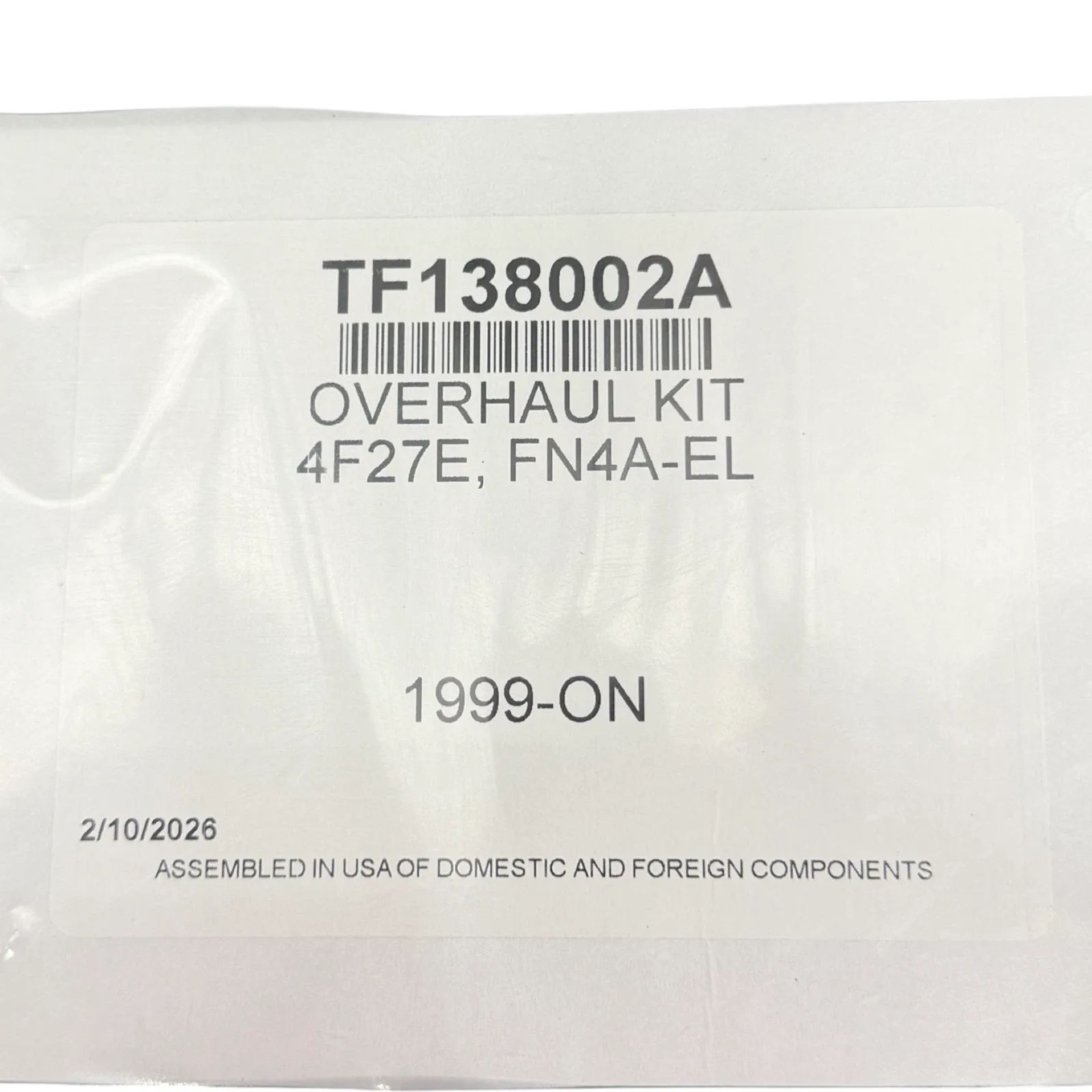1999-Up Ford/Mazda FN4A-EL (4F27E) Transmission Overhaul Kit S88900A image 3