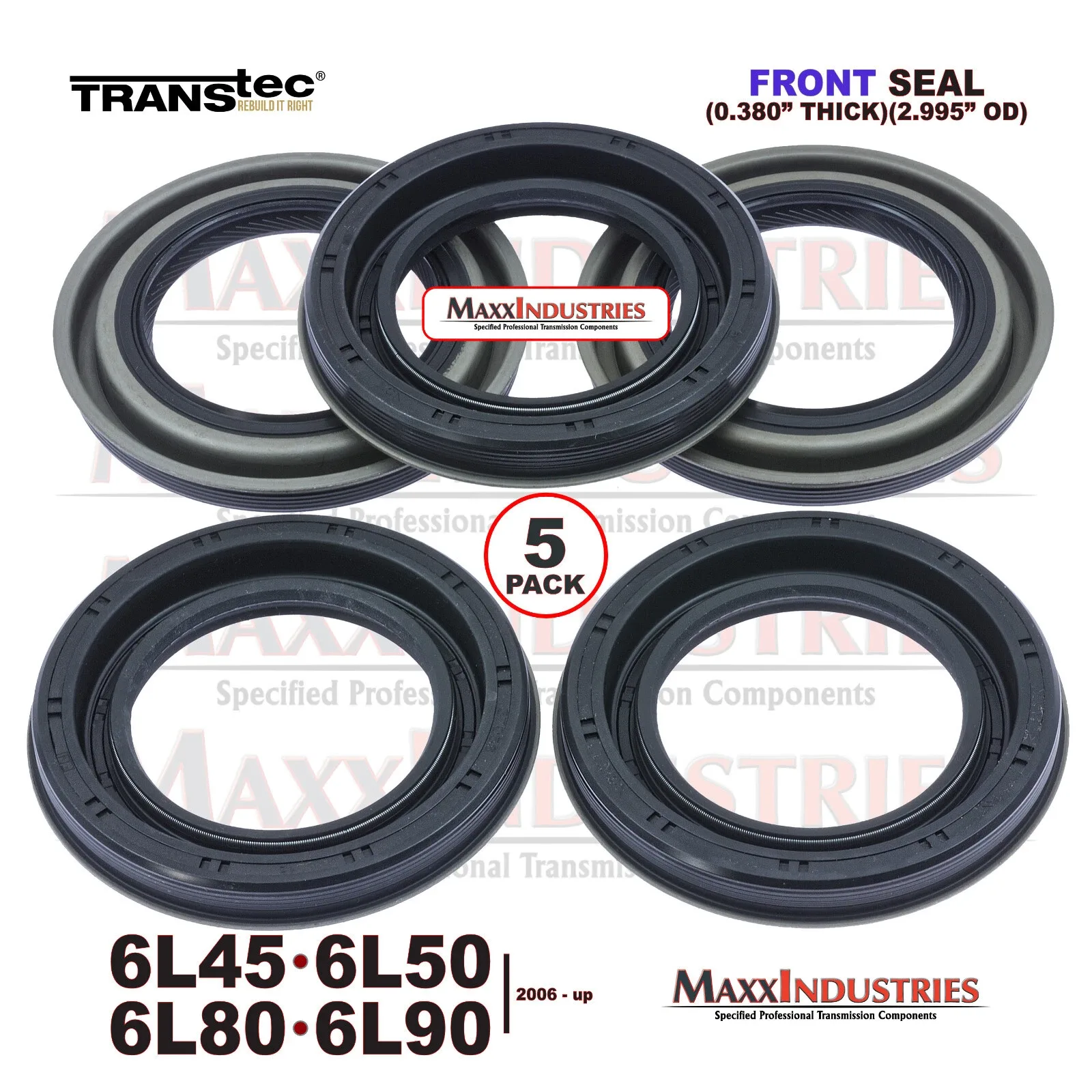 TransTec 81000472 Front Seal 5-Pack for 6L50/6L80/6L90 (Torque Converter Hub) image 2