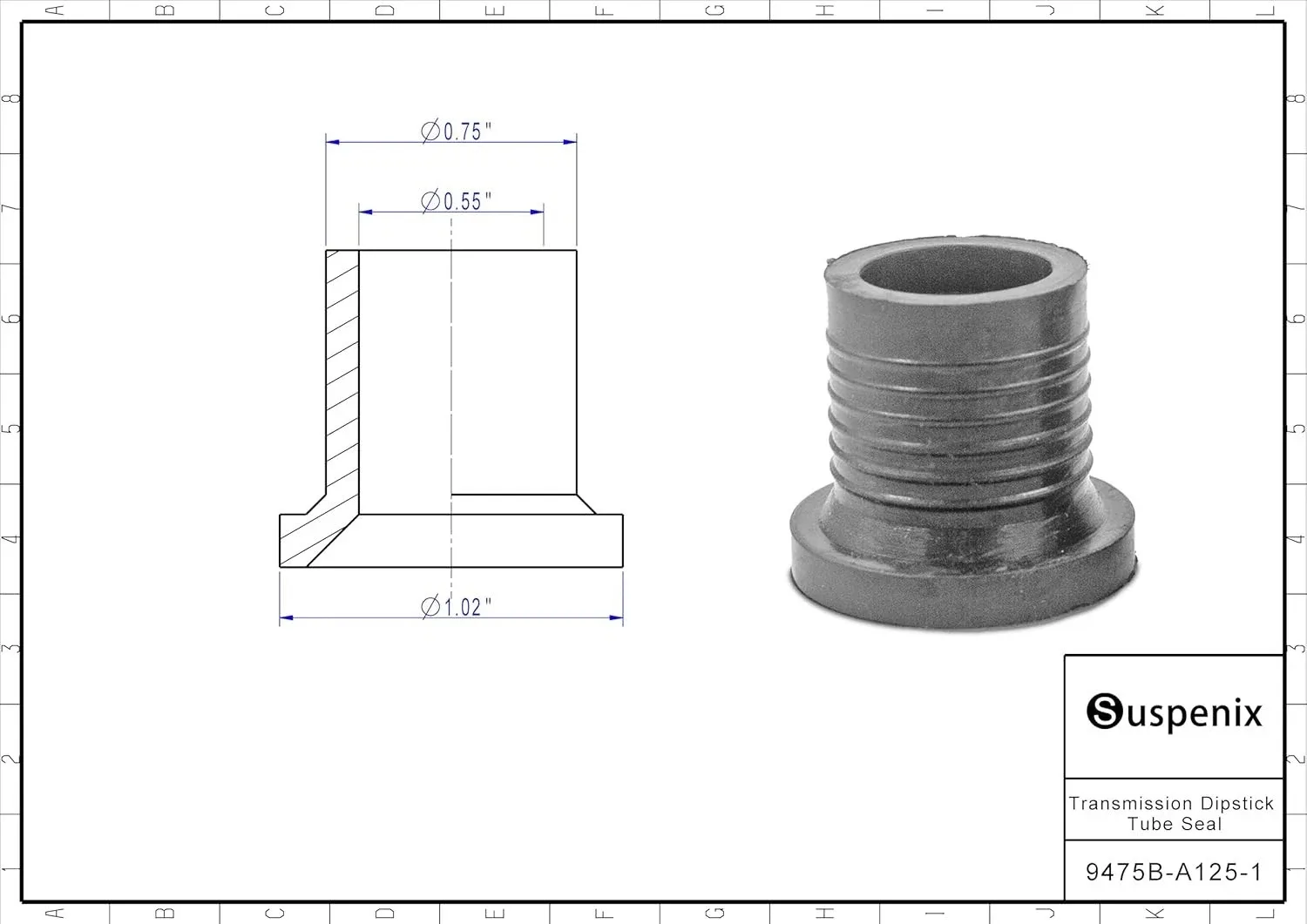 Transmission Dipstick Tube Seal for 4L60E, TH350, TH700 - MPN Transmission Dipstick Seal image 4
