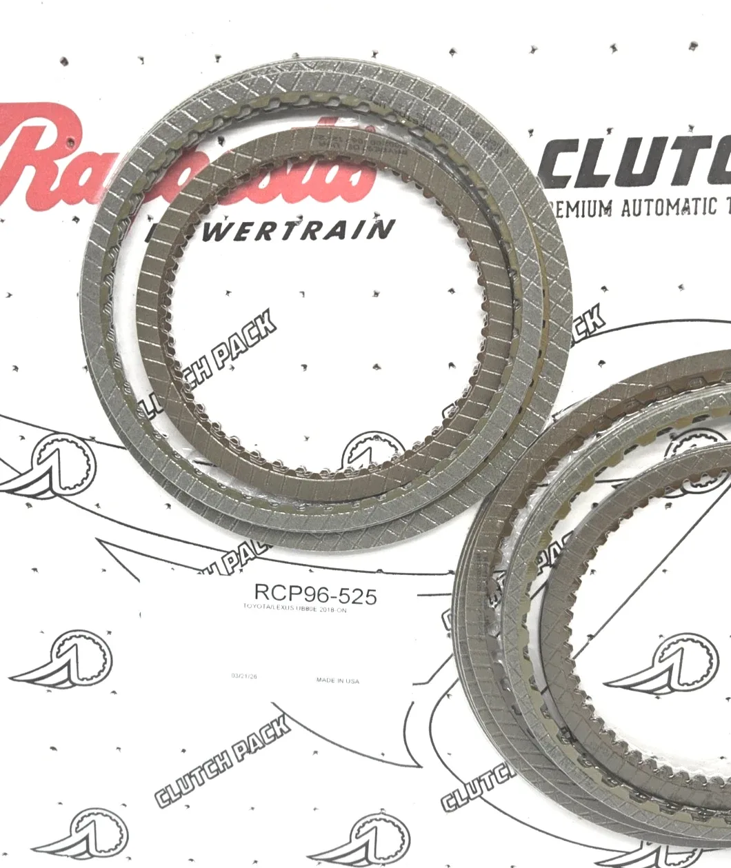 Raybestos RCP96-525 Clutch Kit Friction Plates for Toyota UB80E UB80F image 2