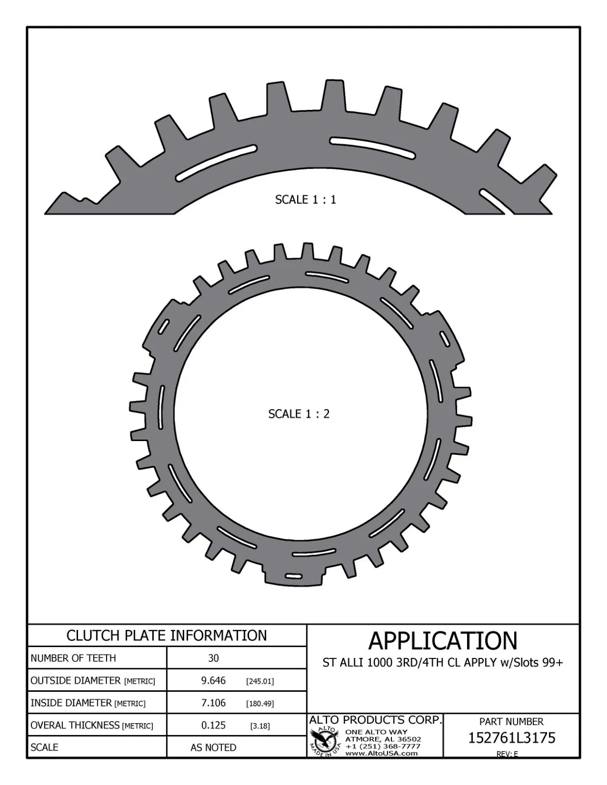 Duramax Diesel Allison C3/C4 Apply Plate 152761L3175 (Alto Products) image 2