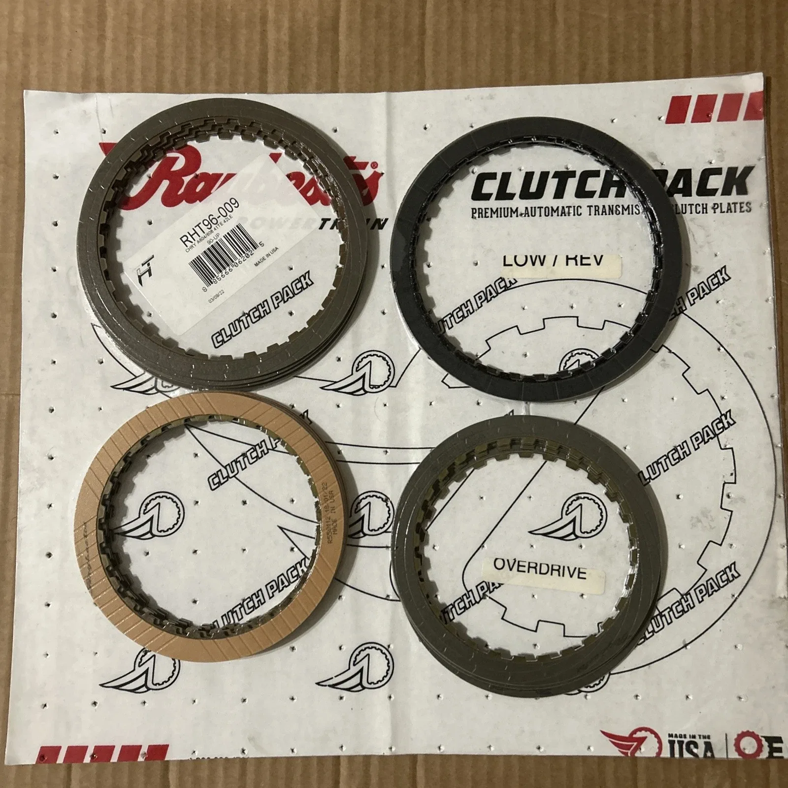 1990-Up Chrysler A604/A606 (41TE/42LE) Friction Clutch Pack RHT96-009