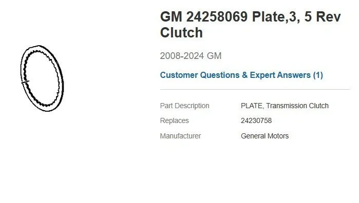 2008-2024 Buick/Chevrolet/GMC Transmission Clutch Friction Plate 24258069 image 3