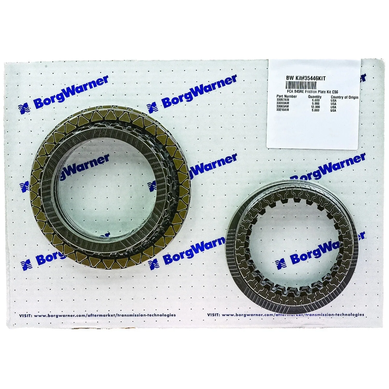 BorgWarner 35446KIT Clutch Plate Set for 845RE / 8HP45 Transmissions