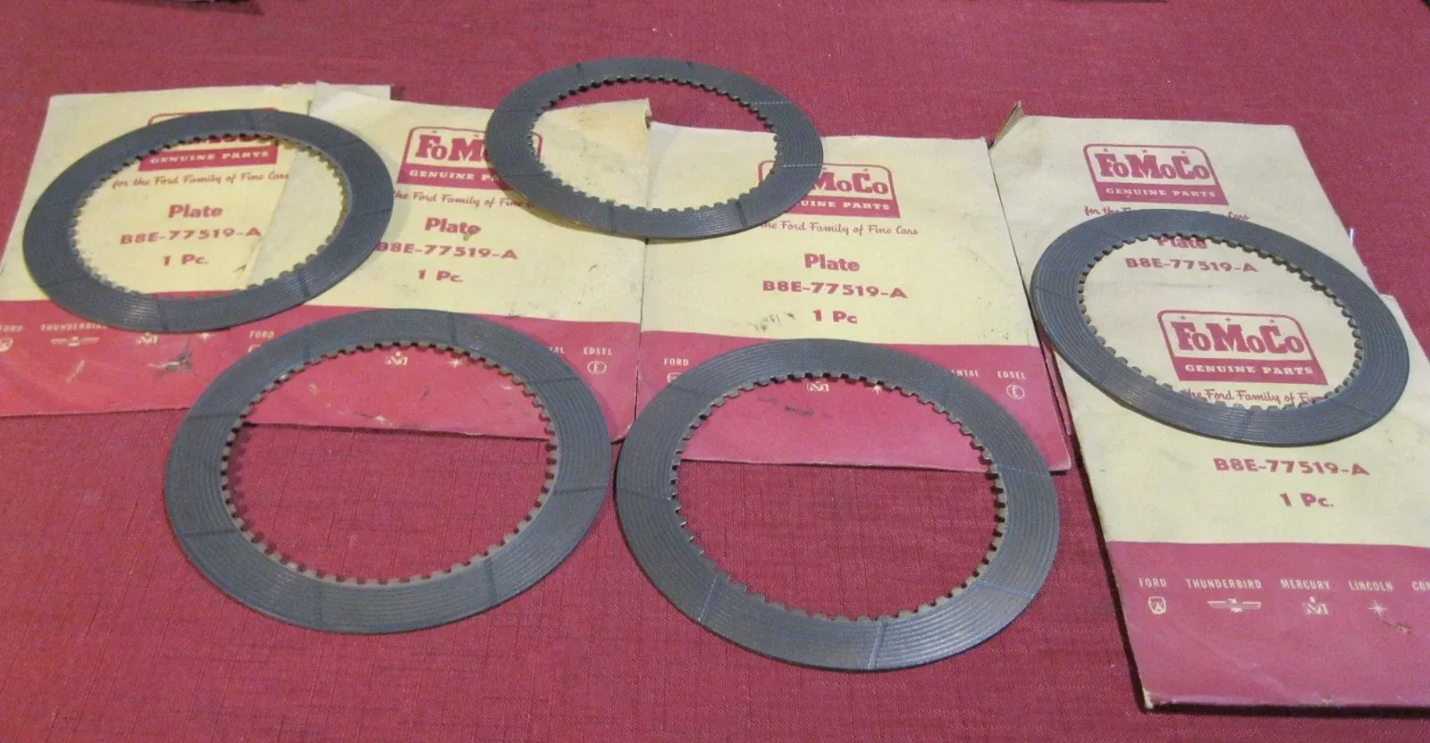 1958 Edsel Rear Clutch Spline Plate (Automatic) MPN B8E-77519-A — Lot of 5