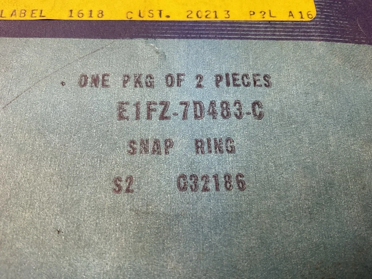 Ford Clutch Pressure Plate Retainer Snap Ring E1FZ-7D483-C-2 (.077") image 3