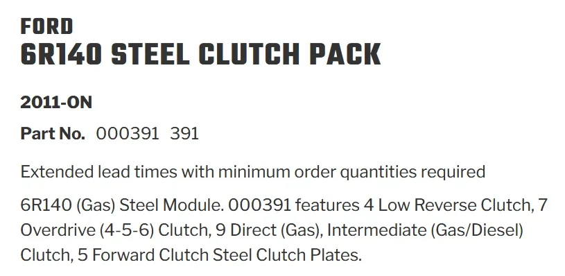 2011-on Ford 6R140 Steel Clutch Plate Set STMFORD20 image 4