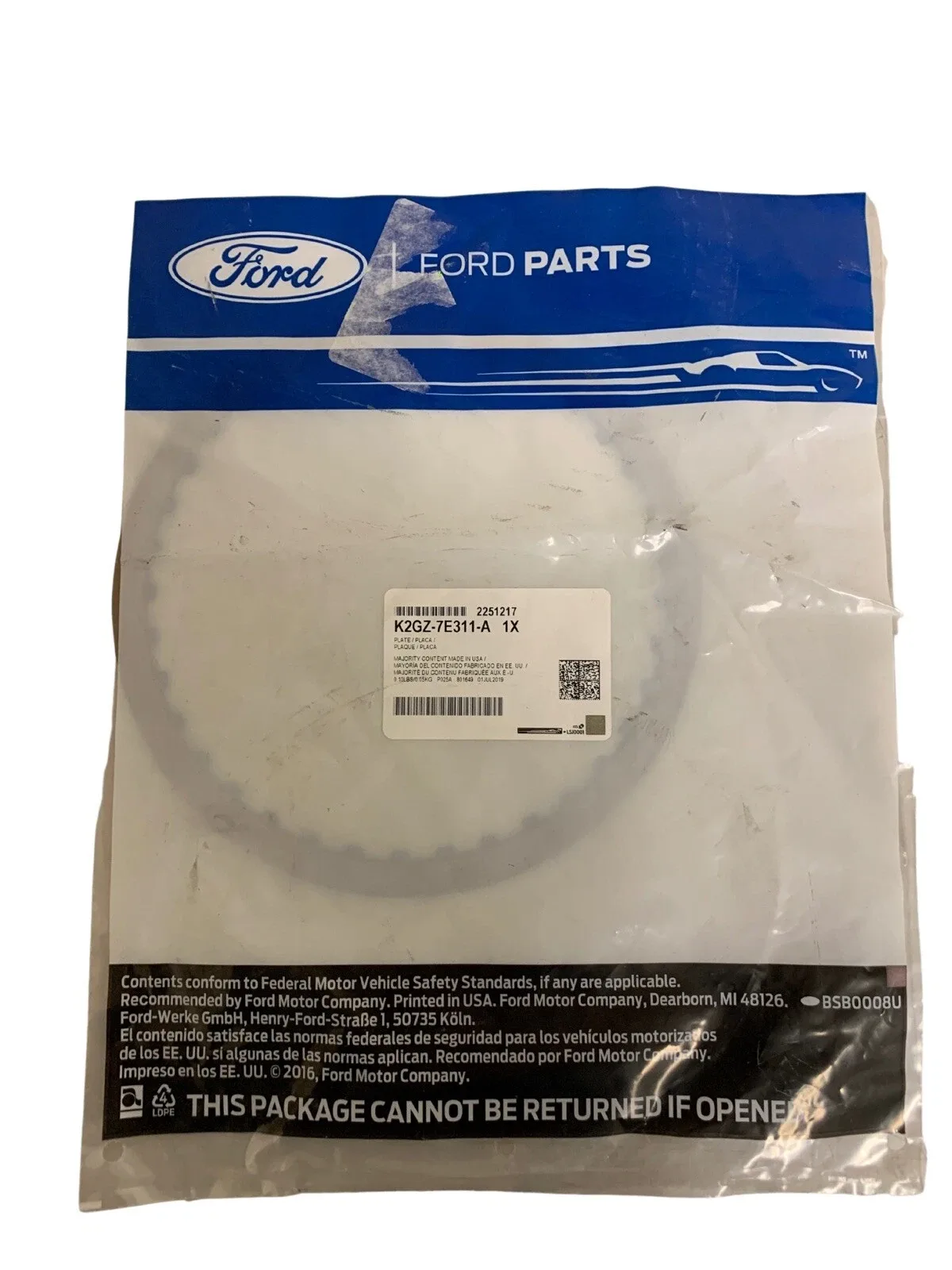Ford / Lincoln Edge Nautilus Automatic Transmission Clutch Plate K2GZ-7E311-A image 2