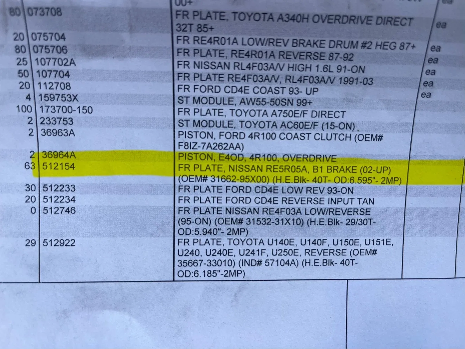 512154 Automatic Transmission Low/Reverse Friction Clutch Plate image 4