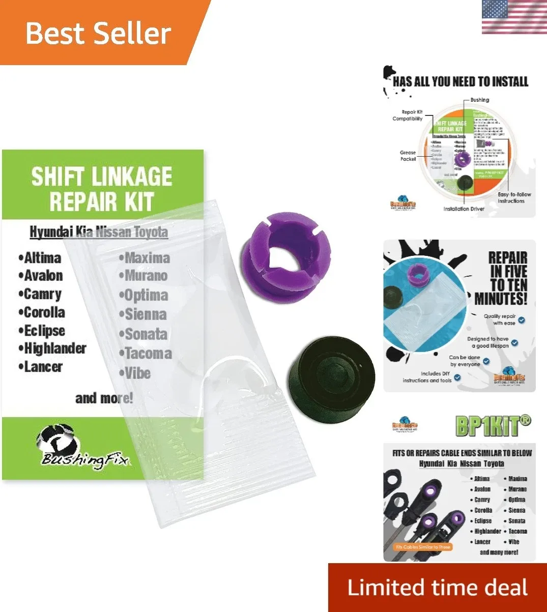 Transmission Shift Cable Bushing Repair Kit (Repair Sleeve) - Unbranded