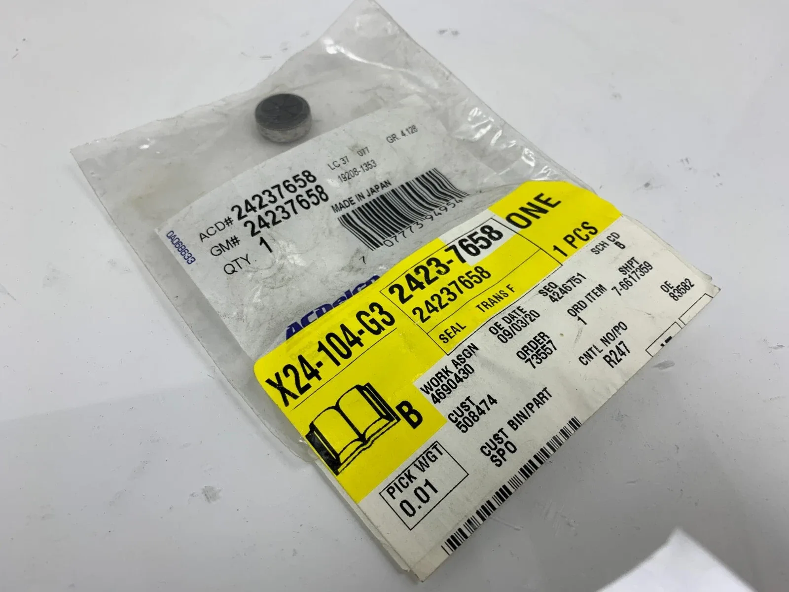 GM 24237658 Automatic Transmission Cooler Pipe Fitting Seal