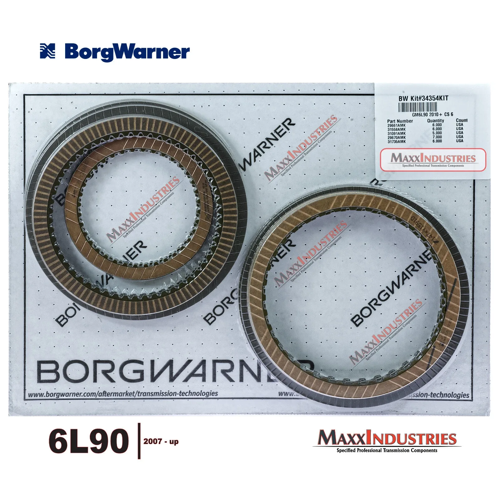 BorgWarner 34354KIT Friction Clutch Plate Kit for GM 6L90 (2010+) image 4