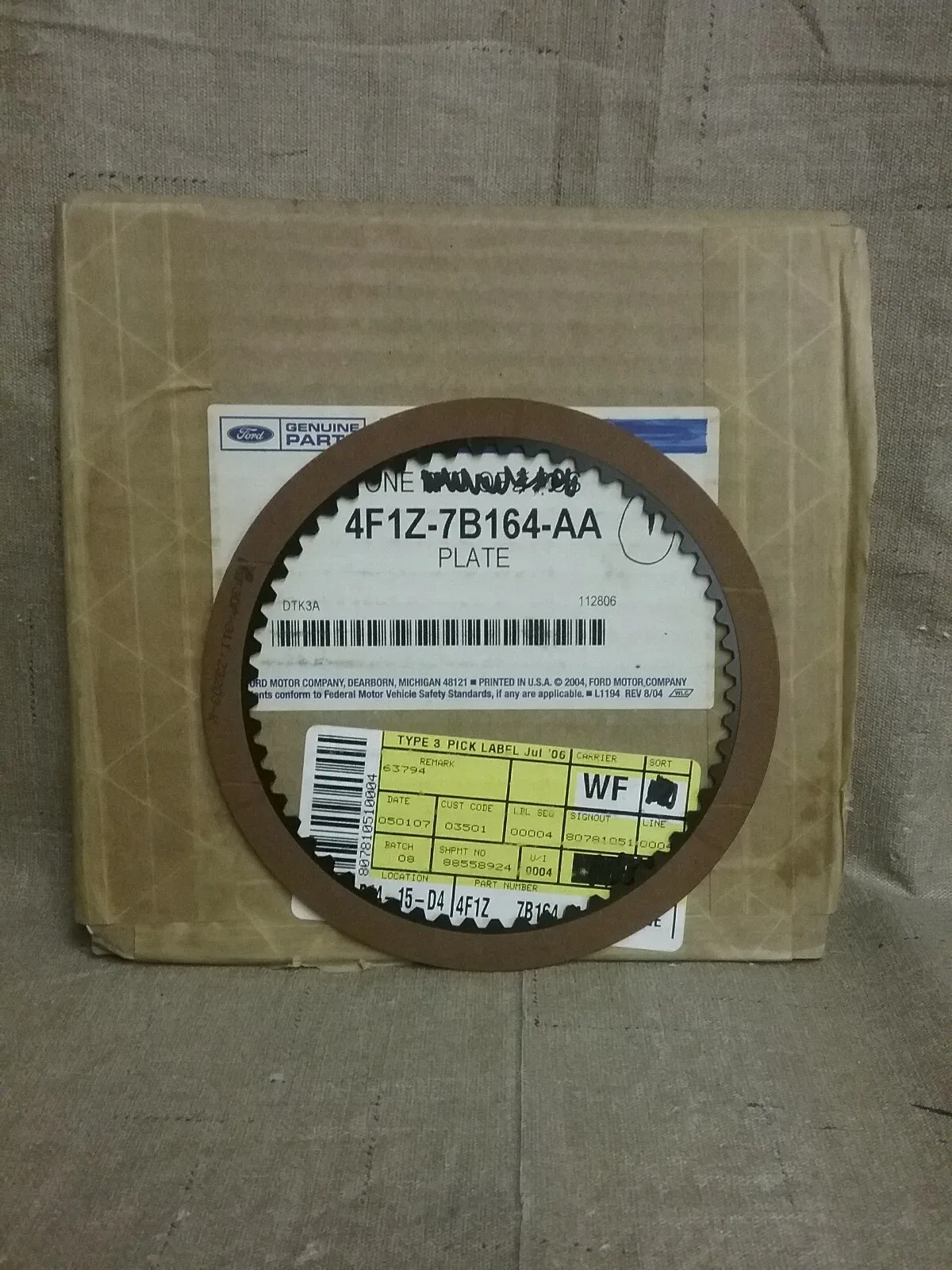 Ford 4F1Z-7B164-AA Automatic Transmission Clutch Plate