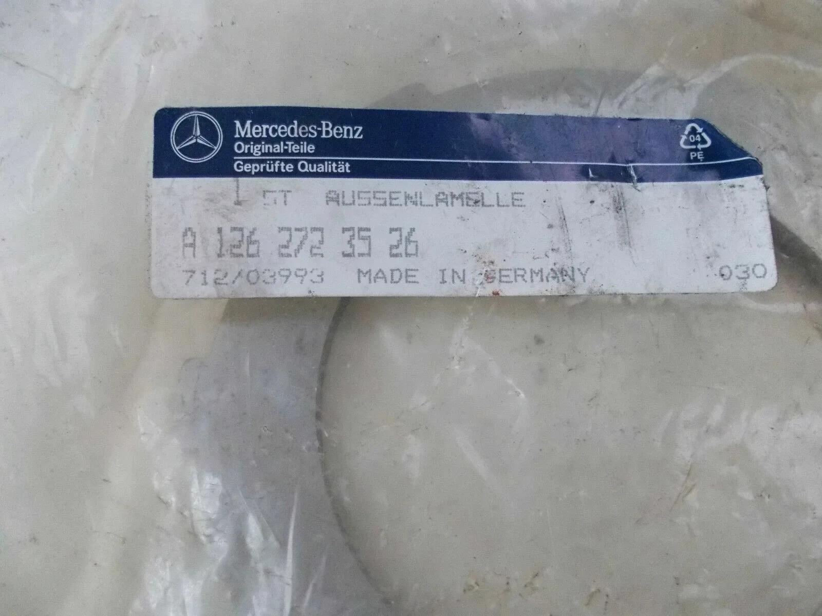 Mercedes-Benz Automatic Transmission Clutch Spacer Plate A1262723526 image 2