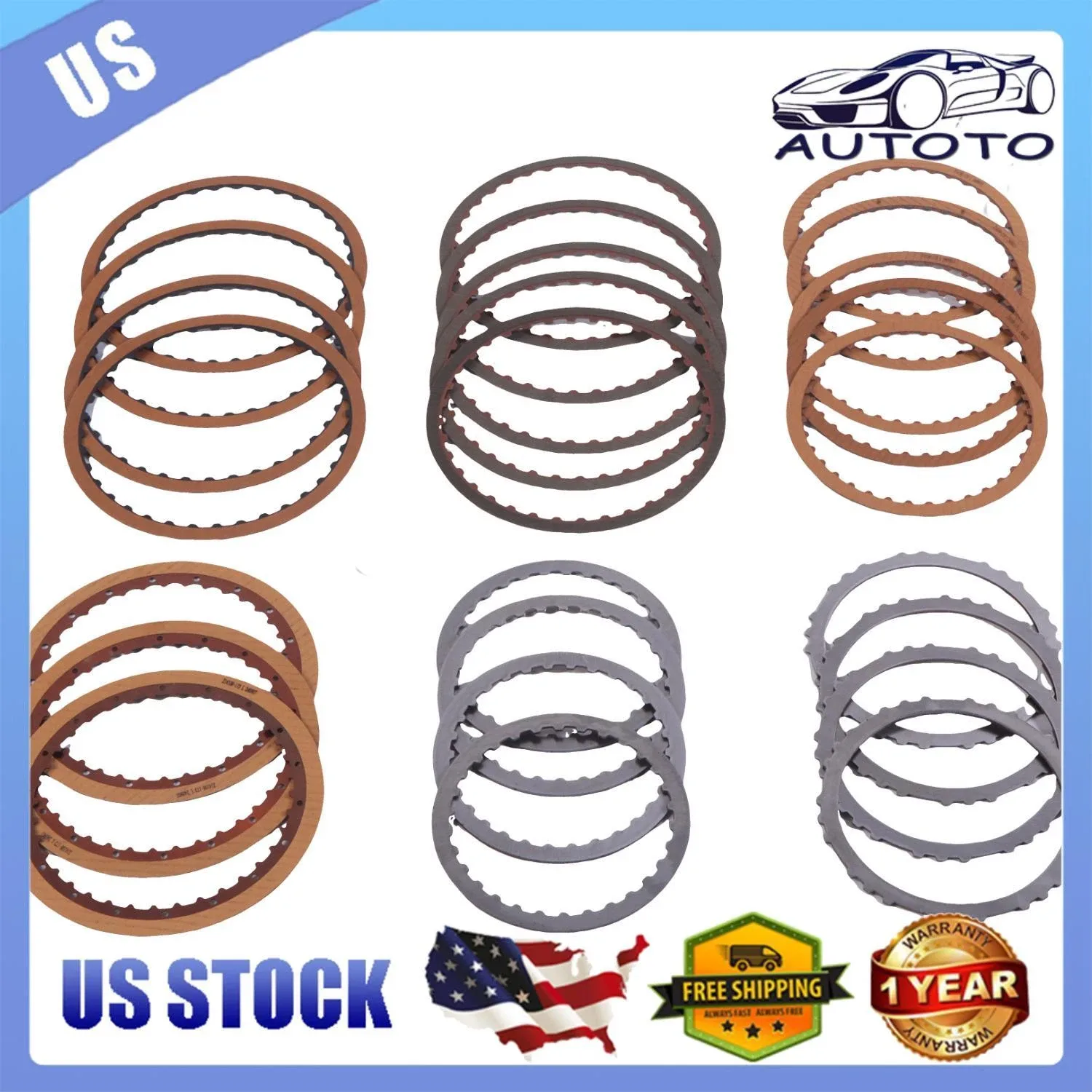 Clutch Friction Plate Kit B260880A for Hyundai Sonata / Elantra (A6MF1 A6MF2 6F24)