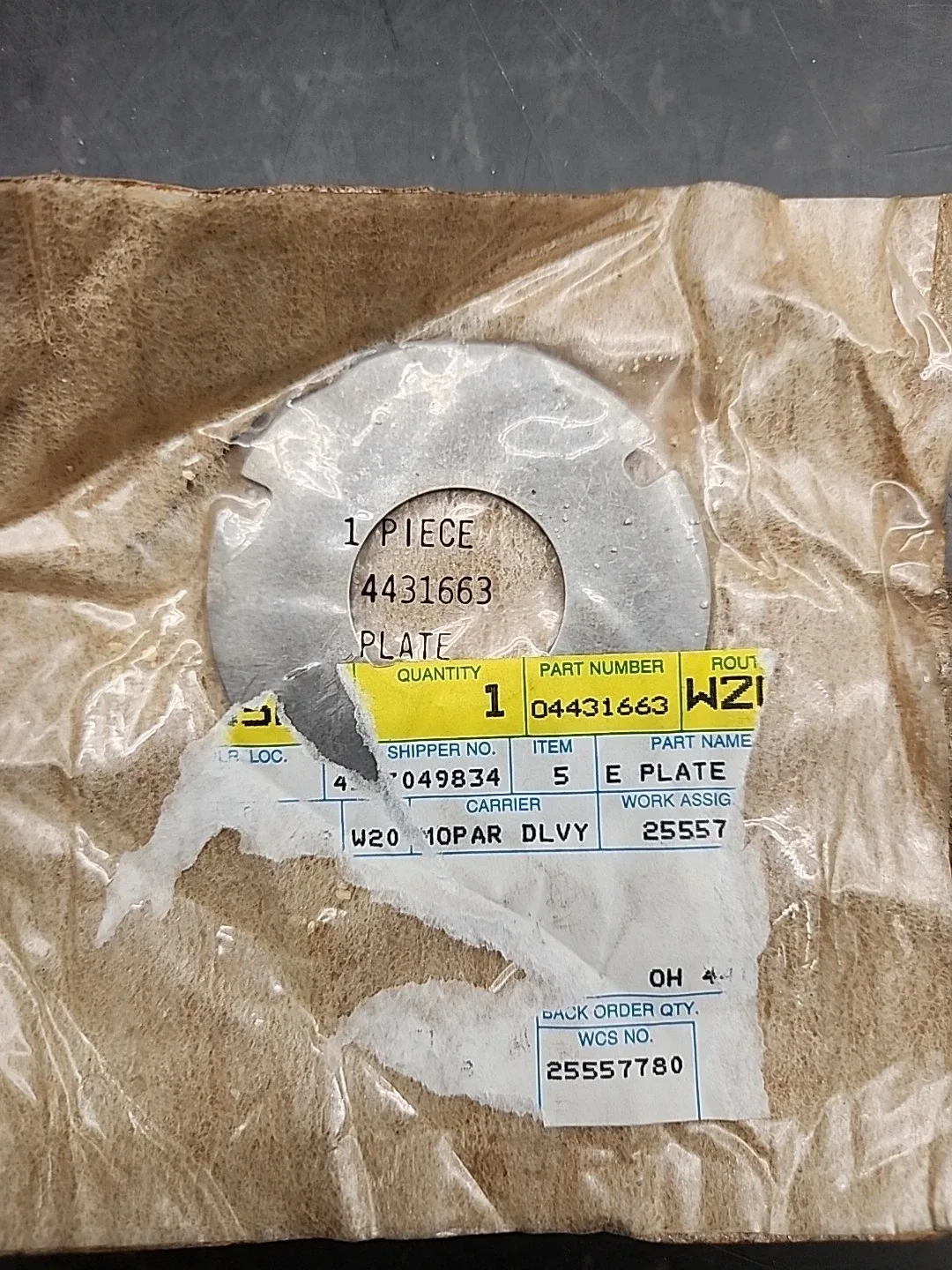 04431663 MOPAR PLATE TRANSMISSION O/DRIVE CLUTCH