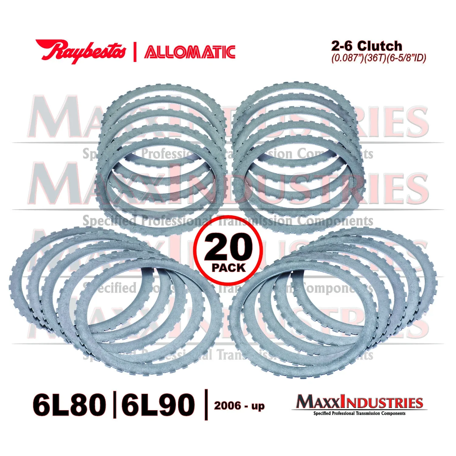 2006-UP 6L80/6L90 2-6 Clutch Steel Plates 20-Pack - 511184 / 195707-220 image 2