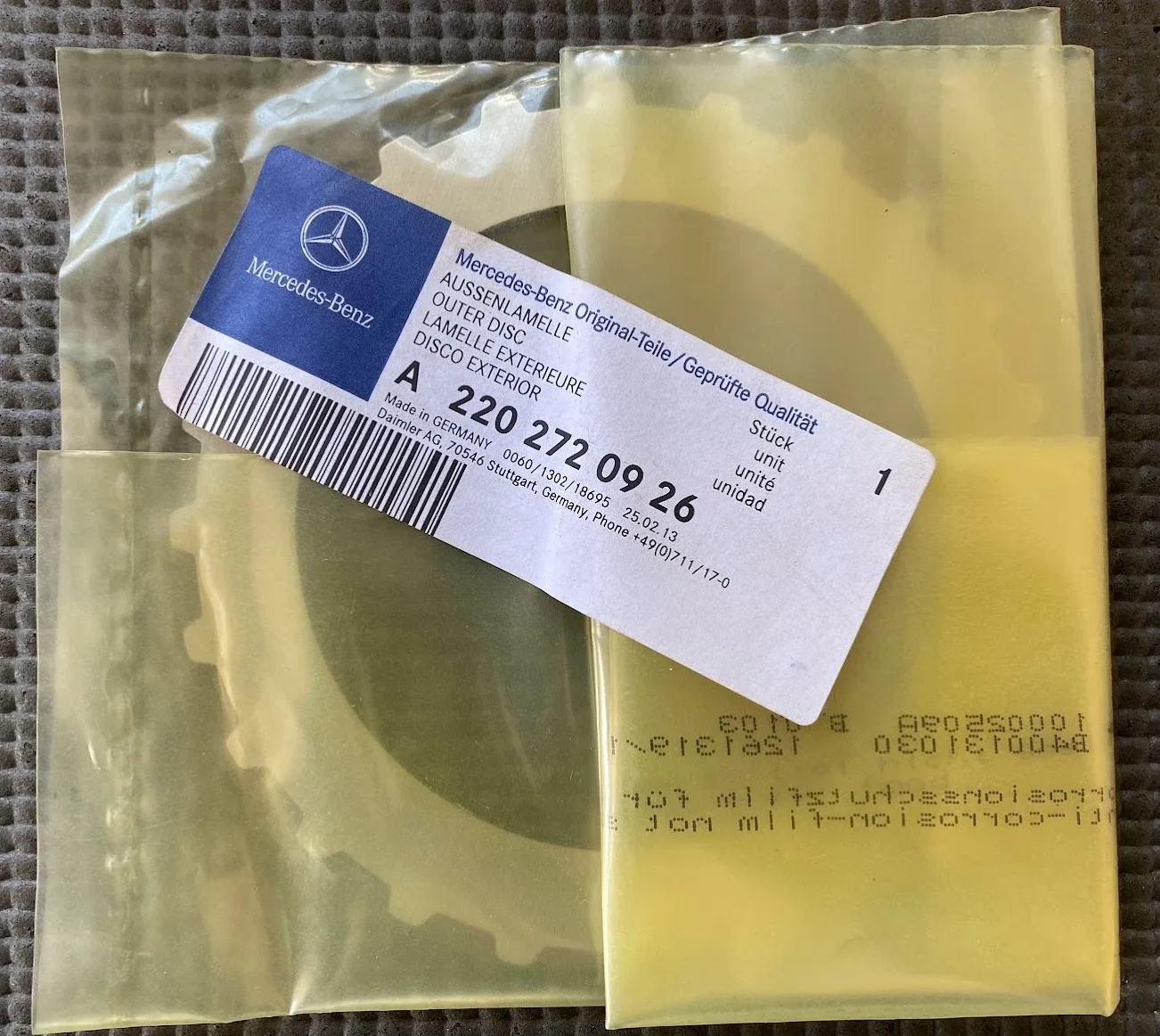 Mercedes-Benz W220 C230 K3 Clutch Friction Plate - 220-272-09-26