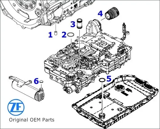 ZF Sleeve and O-Ring Kit for 8HP45 / 8HP70 8-Speed Transmission image 3