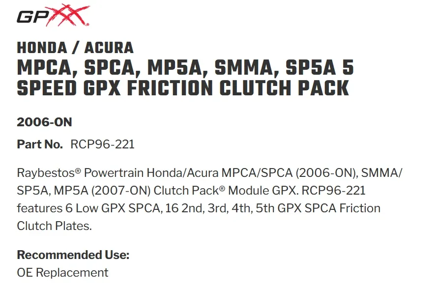 Honda Civic Clutch Kit RCP96-221 by Raybestos image 2