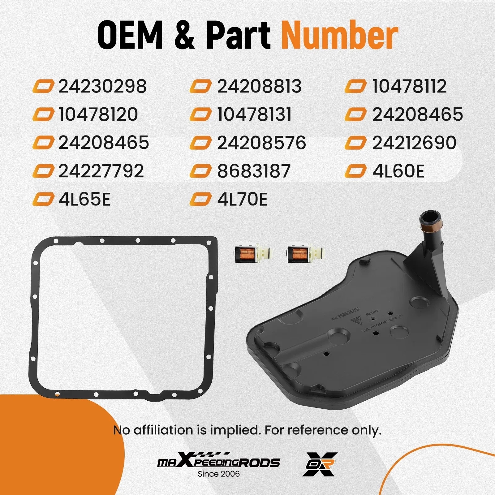 2013 Chevy Silverado / Avalanche / Astro Shift Solenoid Filter Kit MPN 4TI9WK (24230298) image 4