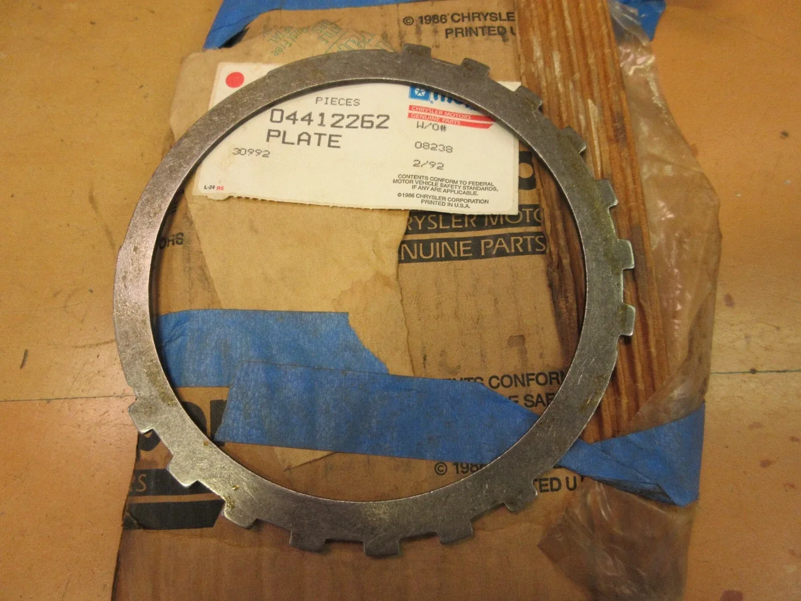 1989-1991 Mopar Low & Reverse Clutch Plate P/N 4412262 image 3