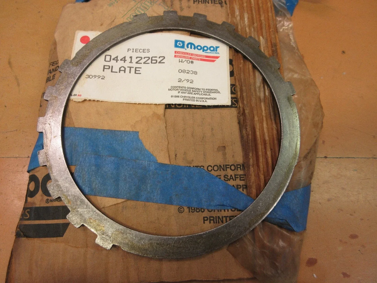1989-1991 Mopar Low & Reverse Clutch Plate P/N 4412262