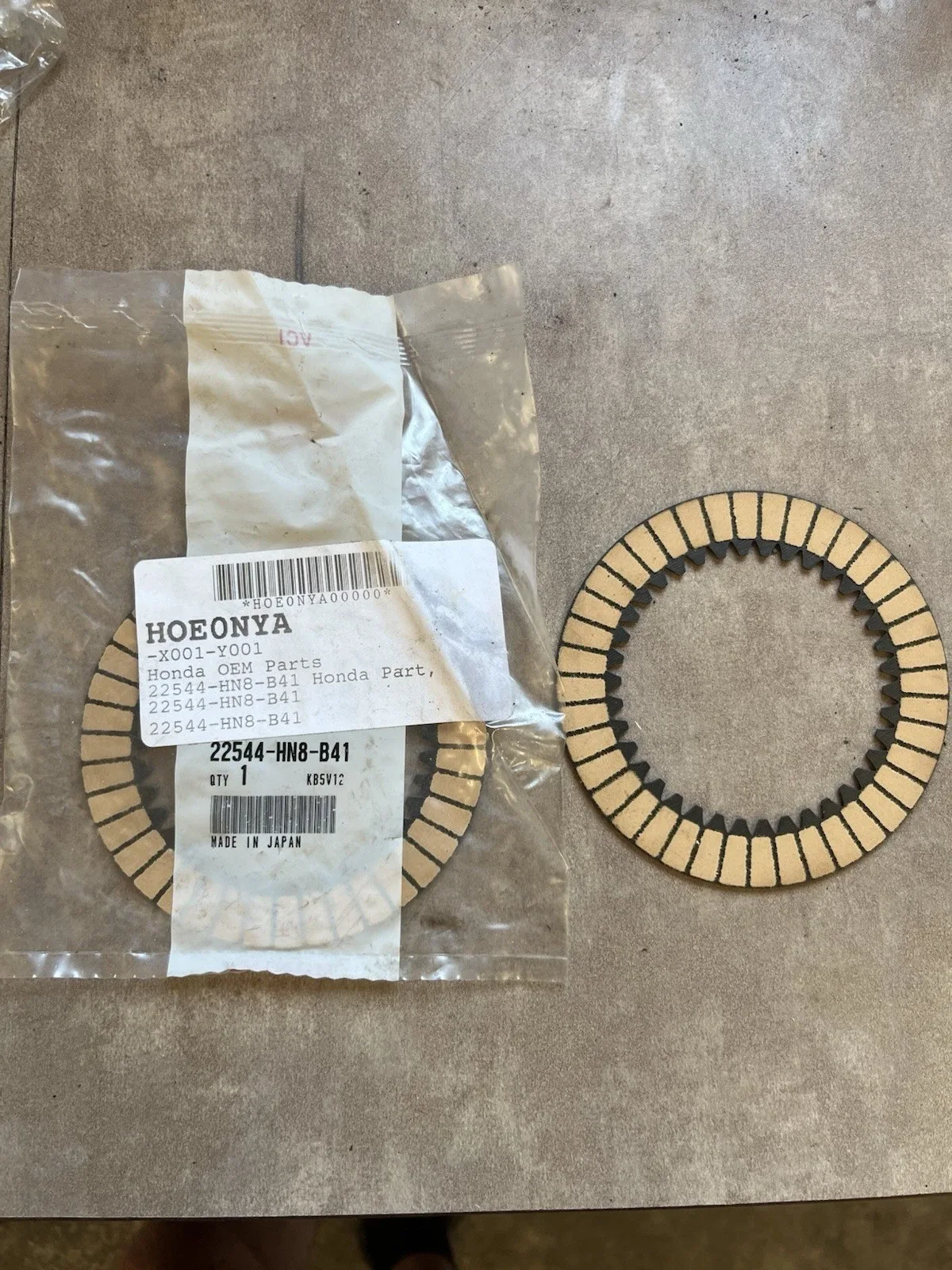 Honda Clutch Plate 22544-HN8-B41 image 2