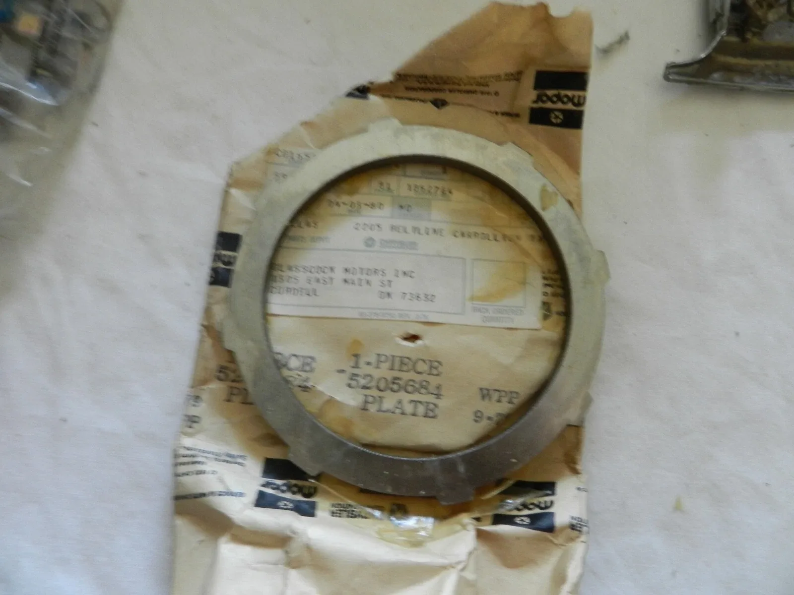 NOS Mopar Front Clutch Reaction Plate  '78-'80 "A404" Auto - P/N 5205684 image 4