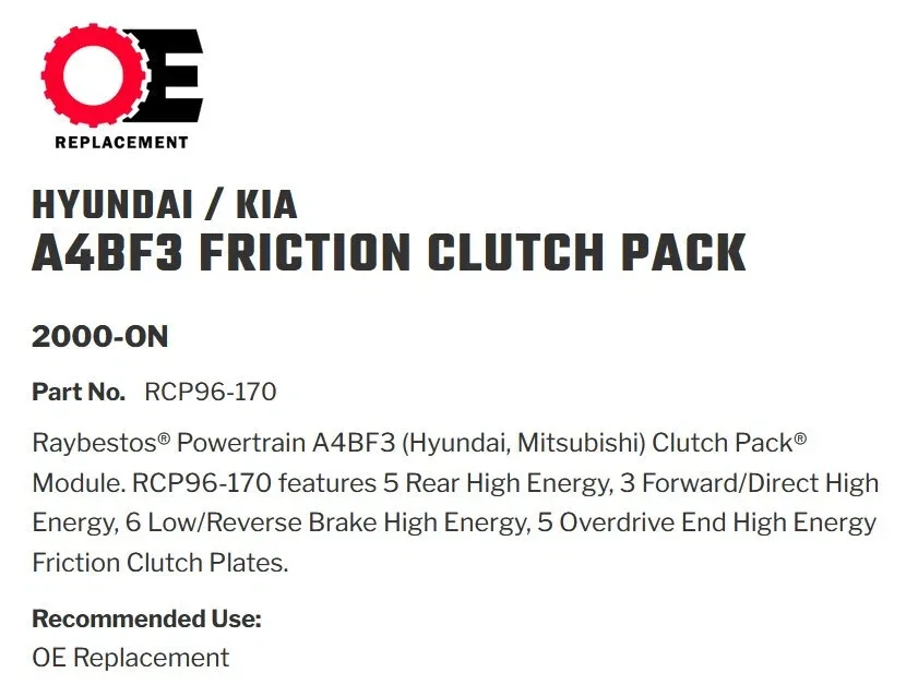 2000-ON Hyundai / Kia Friction Clutch Kit RCP96-170 image 2