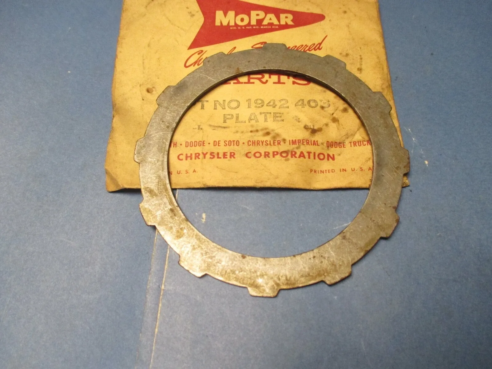 Mopar A904 Clutch Plate 1942403 — Front & Rear (1960-1989 Mopar)
