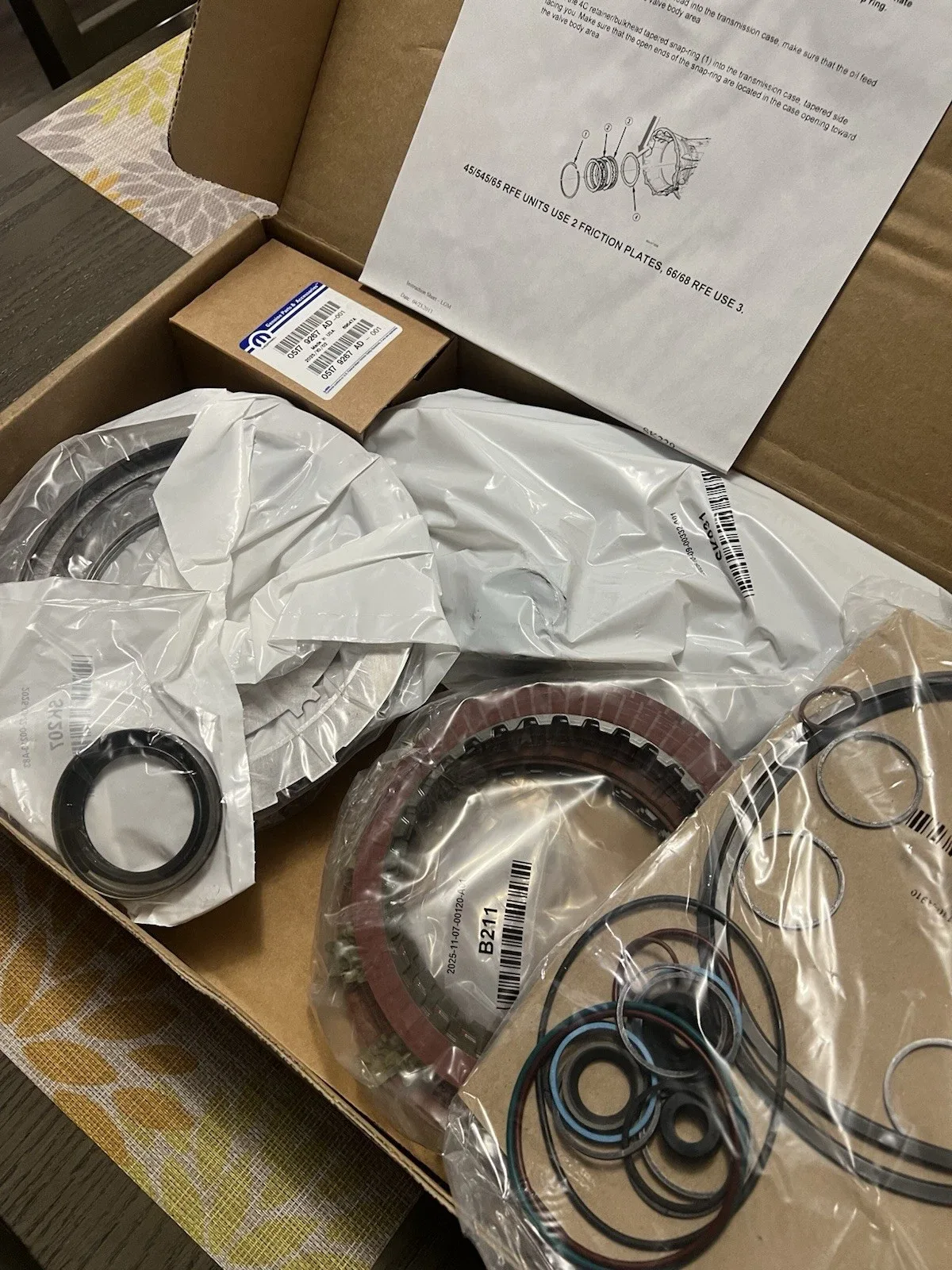 AER 68336843AB Clutch Plate — Diesel Ram Transmission Rebuild Kit image 3
