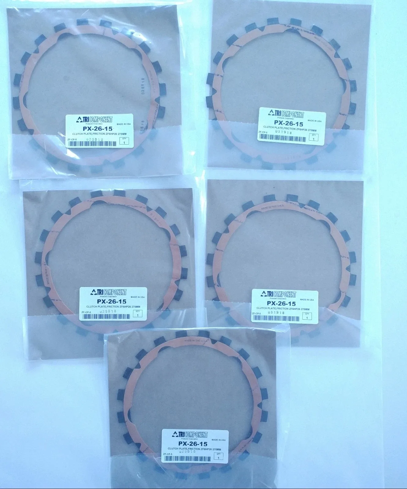 5-pack Torque Converter Clutch Friction Plate 275mm for ZF 6HP26 - C4-25L-KIT-1-FBA