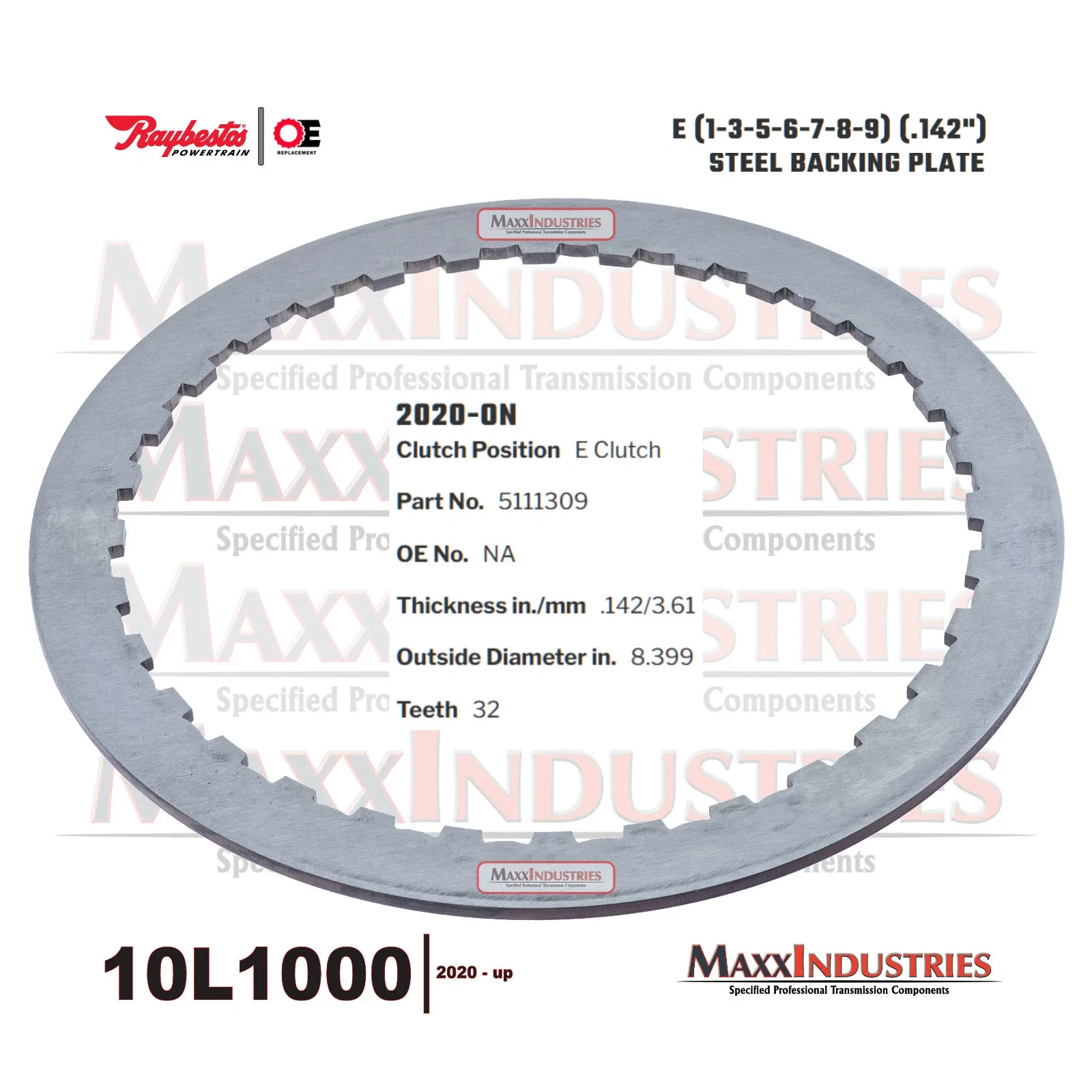 2020-up Raybestos 10L1000 Steel Clutch Backing Plate MPN 5111309 image 2