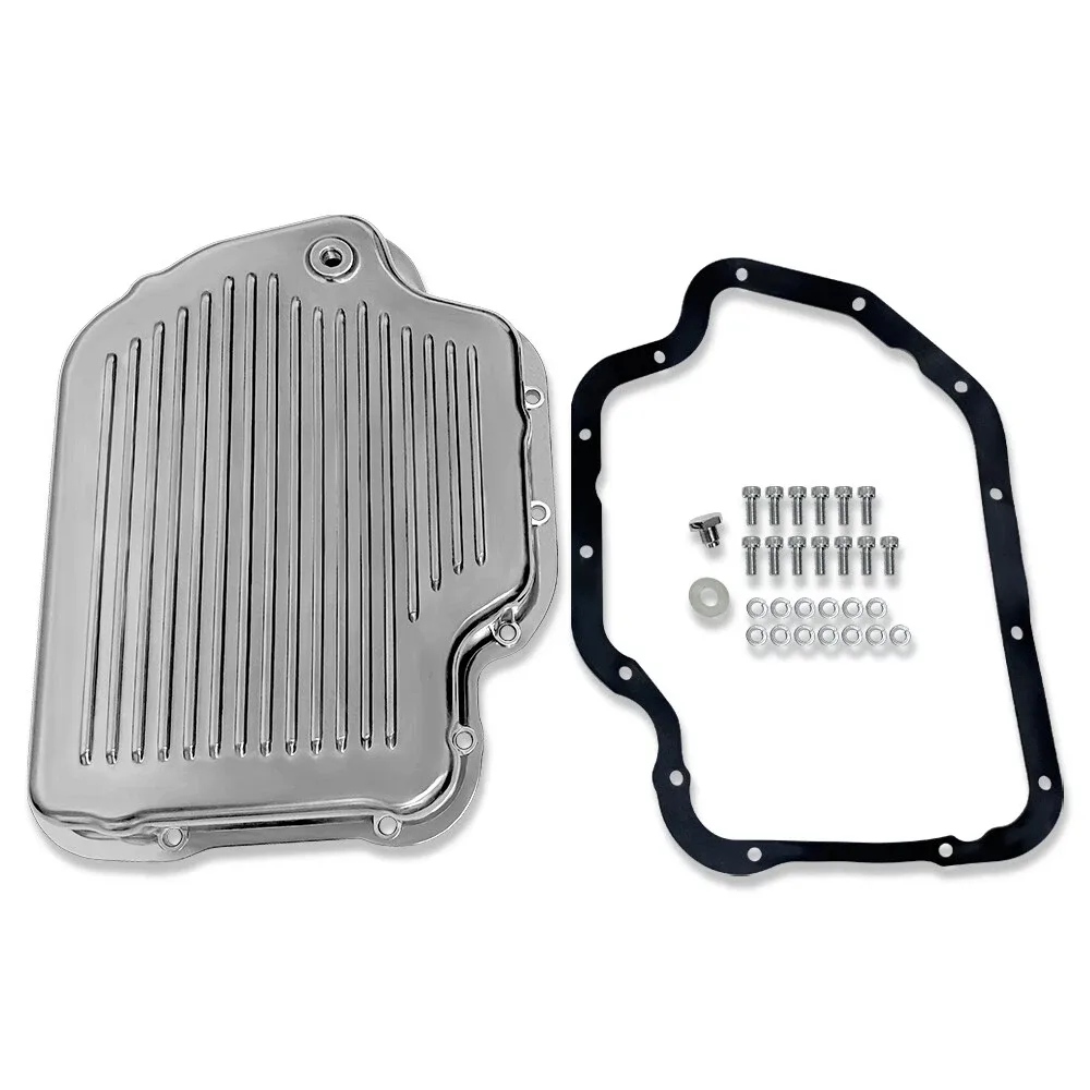 Turbo TH400 Finned Aluminum Transmission Oil Pan T15824 - 2 1/4" Polished image 2