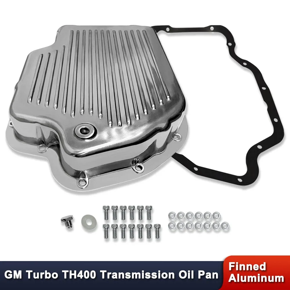 Turbo TH400 Finned Aluminum Transmission Oil Pan T15824 - 2 1/4" Polished