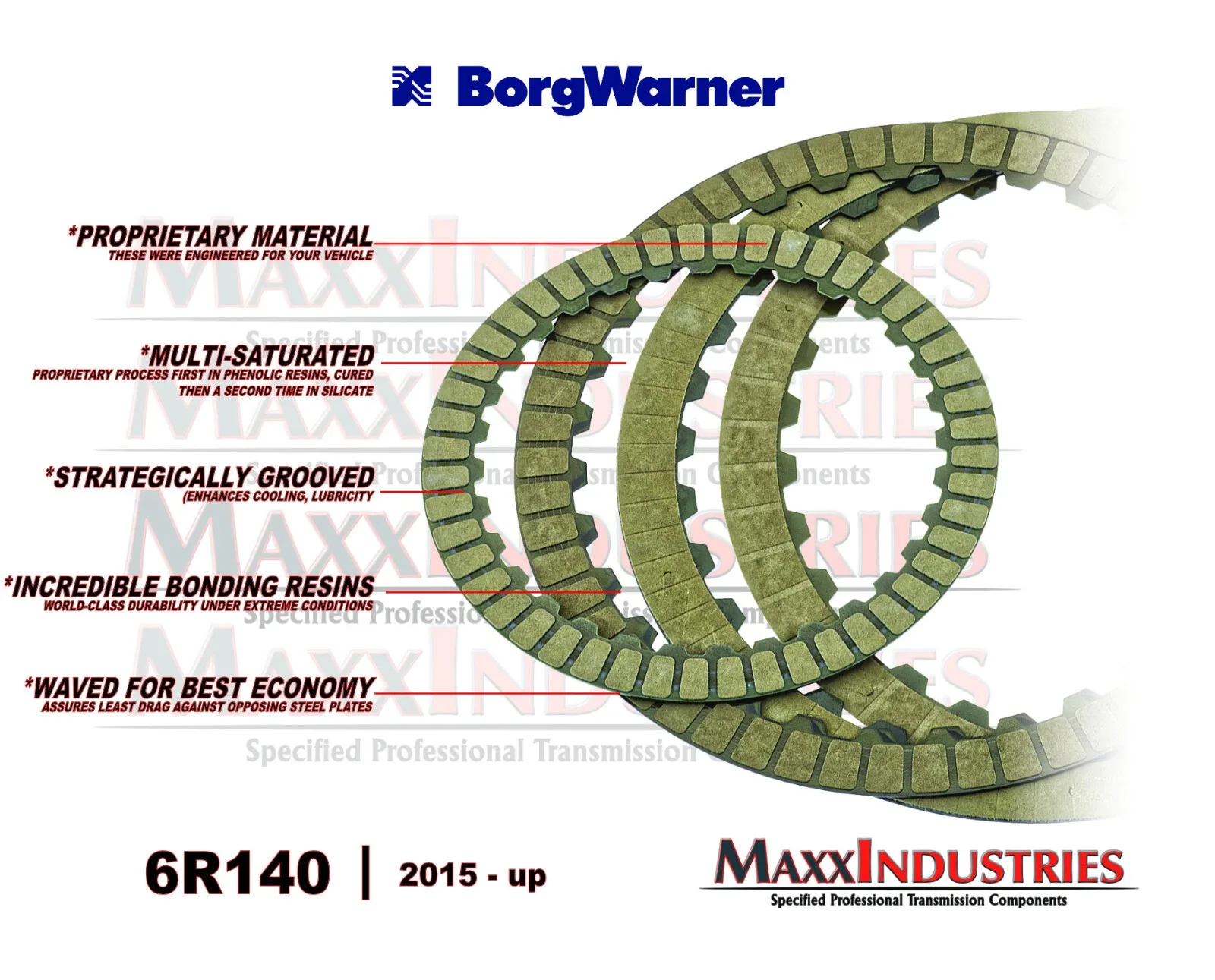 6R140 Transmission Friction Clutch Kit High Energy 2015-up - Diesel Applications image 3