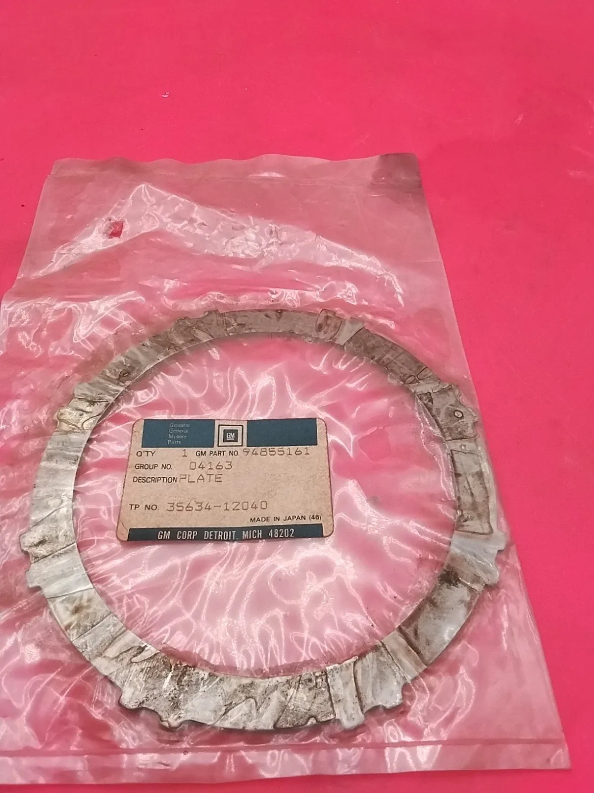 2002 Chevrolet Prizm Clutch Friction Plate 94855161