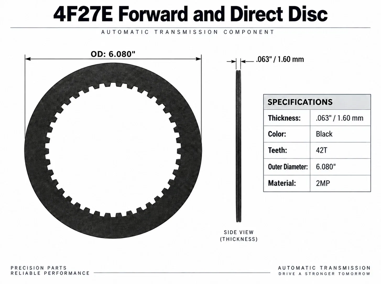 4F27E / FN4A-EL Friction Clutch Plate Kit 133752 (99-UP) for Ford Focus, Mazda 3, Mazda 6 image 3