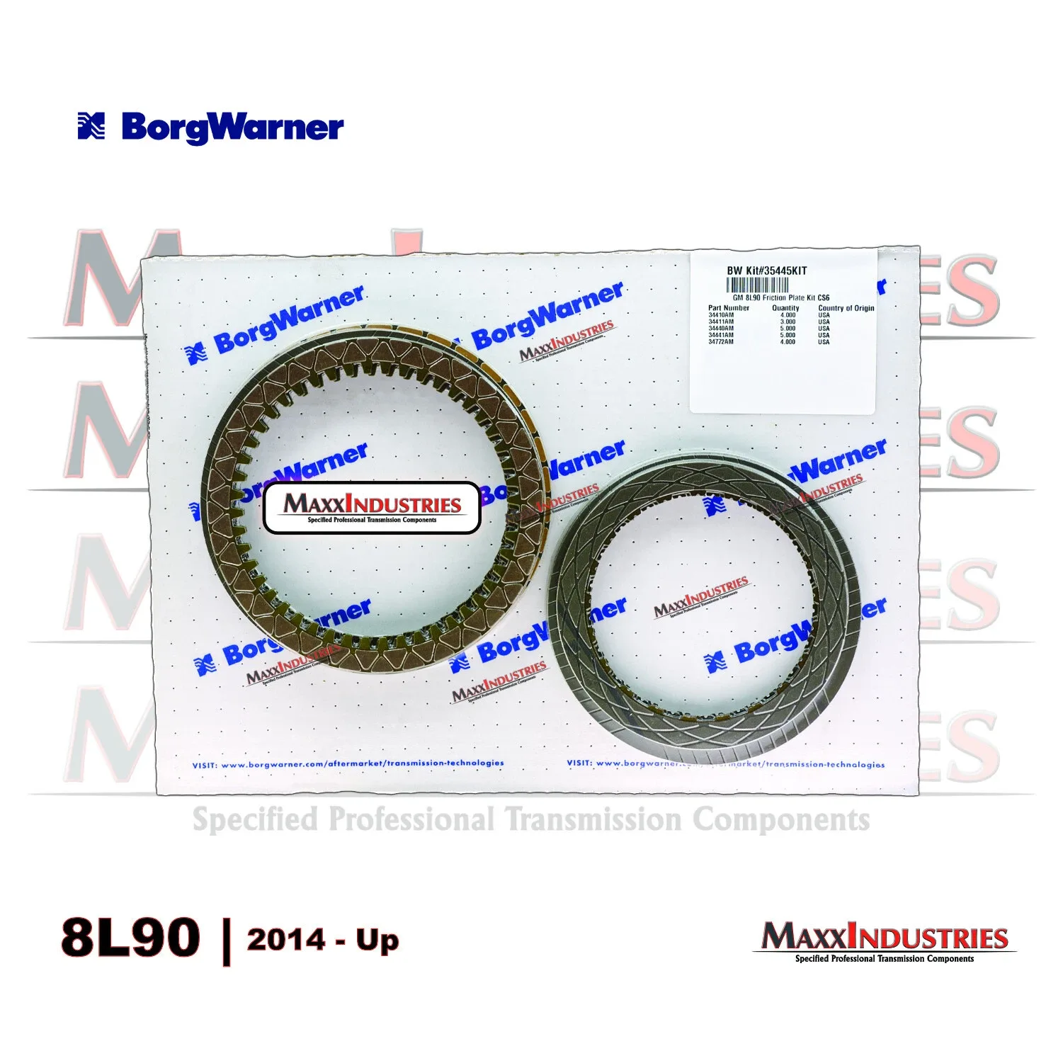 2015-Up 8L90 Transmission Clutch Plate Rebuild Kit BorgWarner 35445KIT image 3