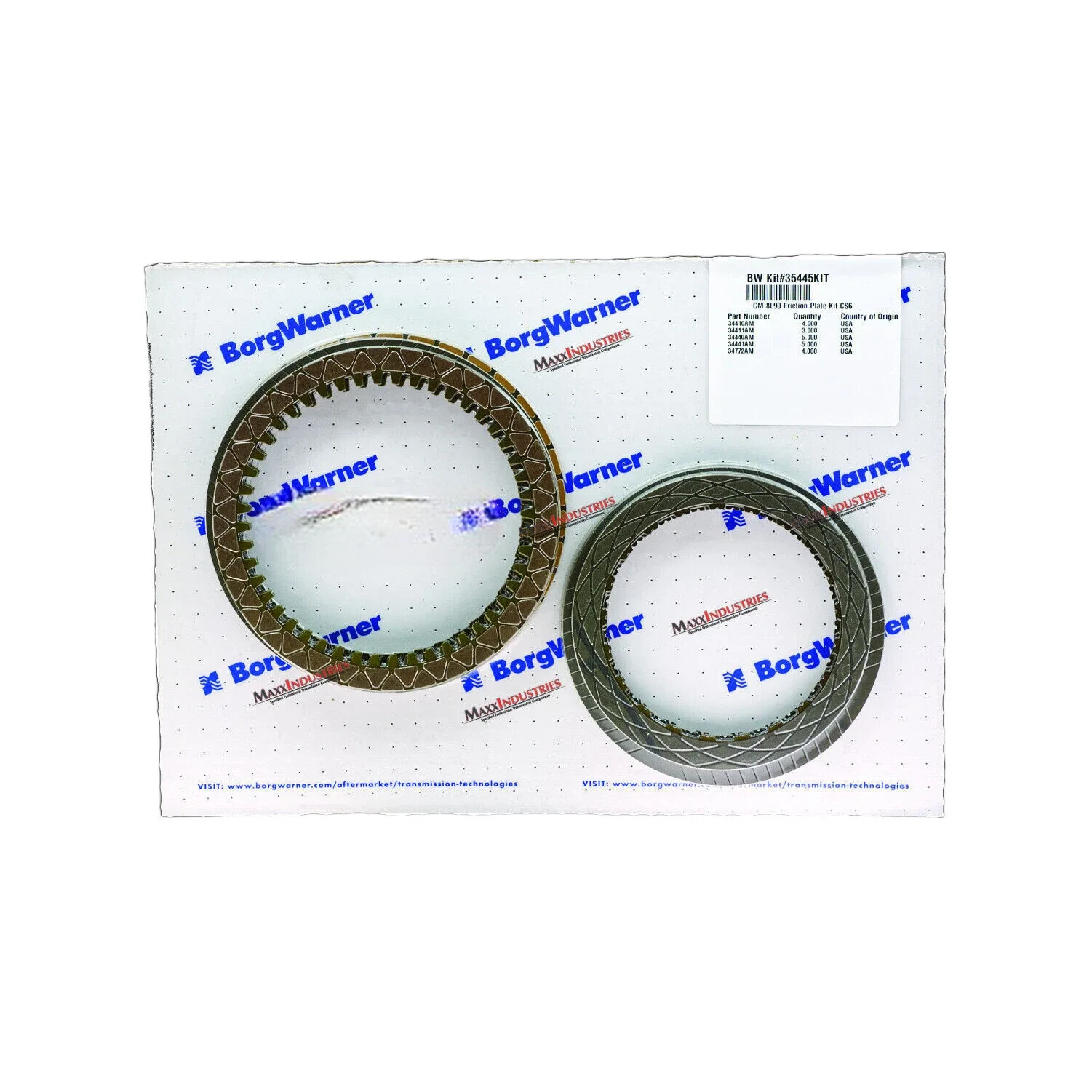 2015-Up 8L90 Transmission Clutch Plate Rebuild Kit BorgWarner 35445KIT