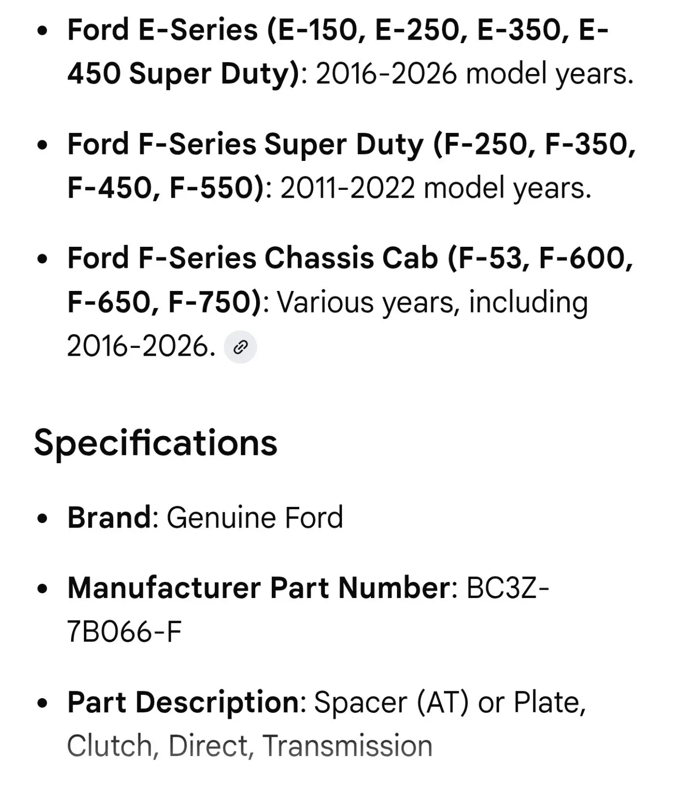 Ford 6R140 Clutch Spacer BC3Z-7B066-F image 4