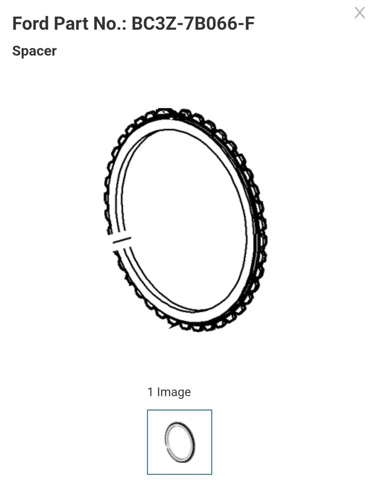 Ford 6R140 Clutch Spacer BC3Z-7B066-F