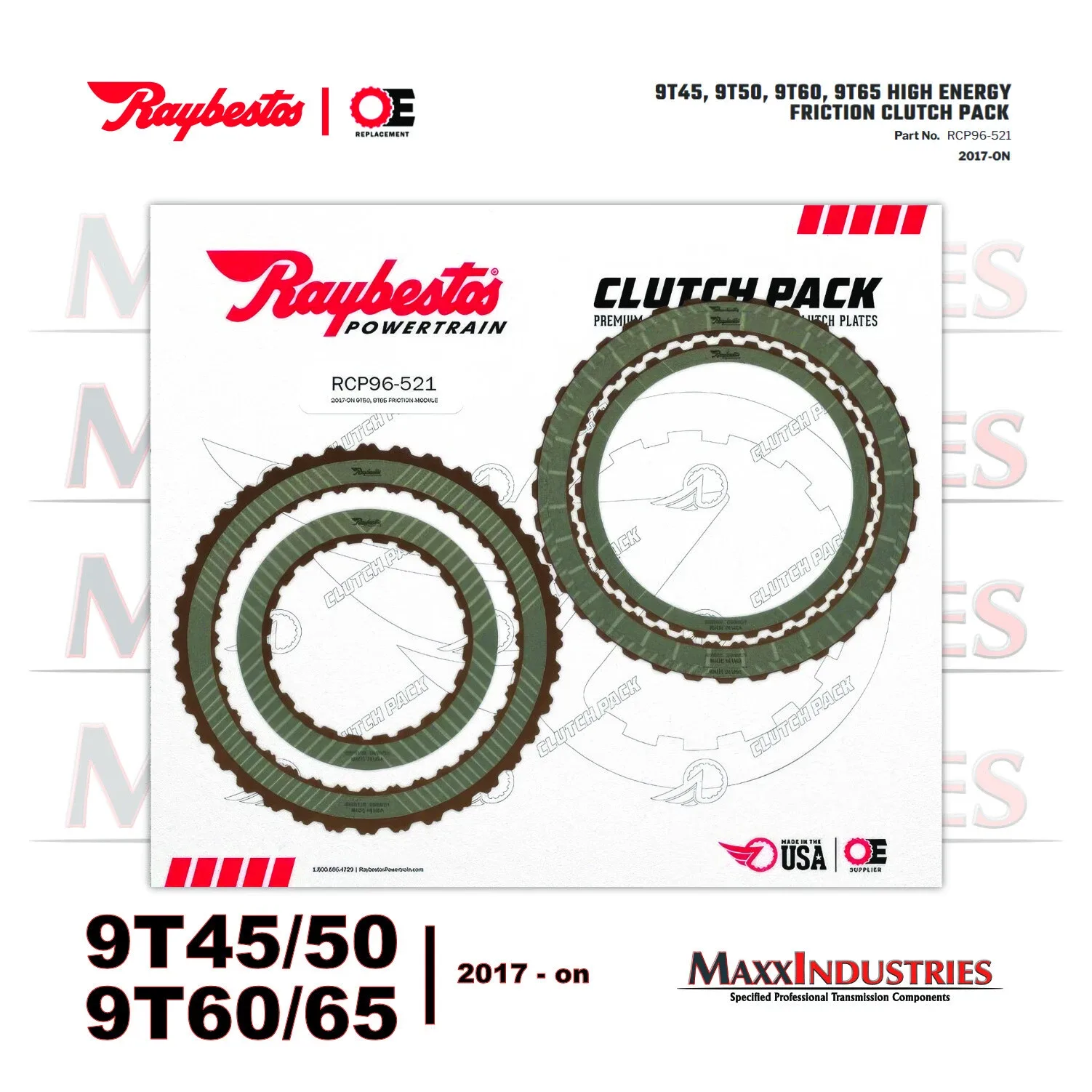 Raybestos RCP96-521 Friction Clutch Kit for 9T40/9T50/9T60/9T65 Transmissions image 3