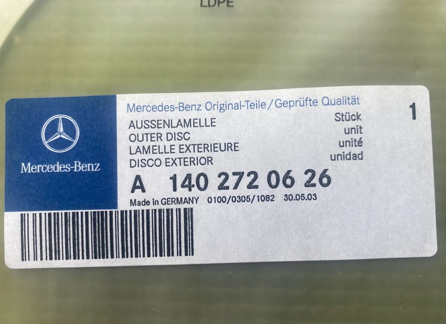 1992-2015 Mercedes-Benz Outer Disc Clutch Plate A 140 272 06 26 image 2