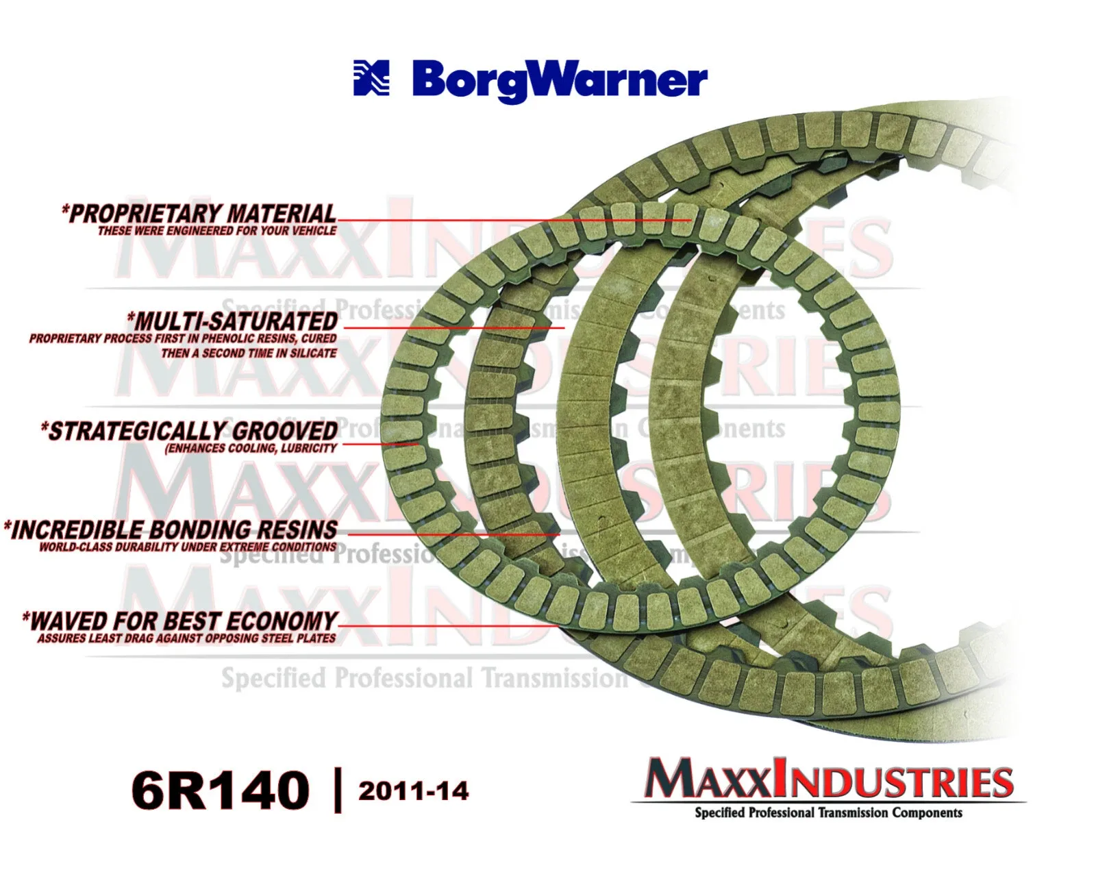 2011-2014 6R140 Friction Clutch Kit BorgWarner 35722KIT image 4