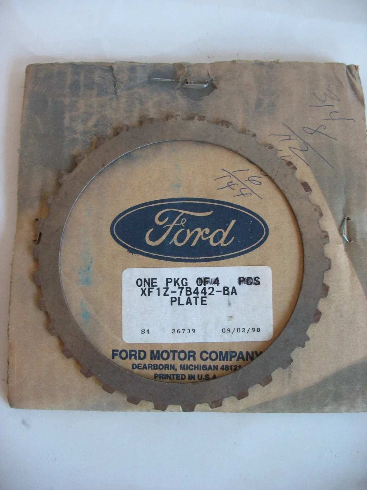 Ford Transmission Clutch Plate XF1Z-7B442-BA (New NOS)