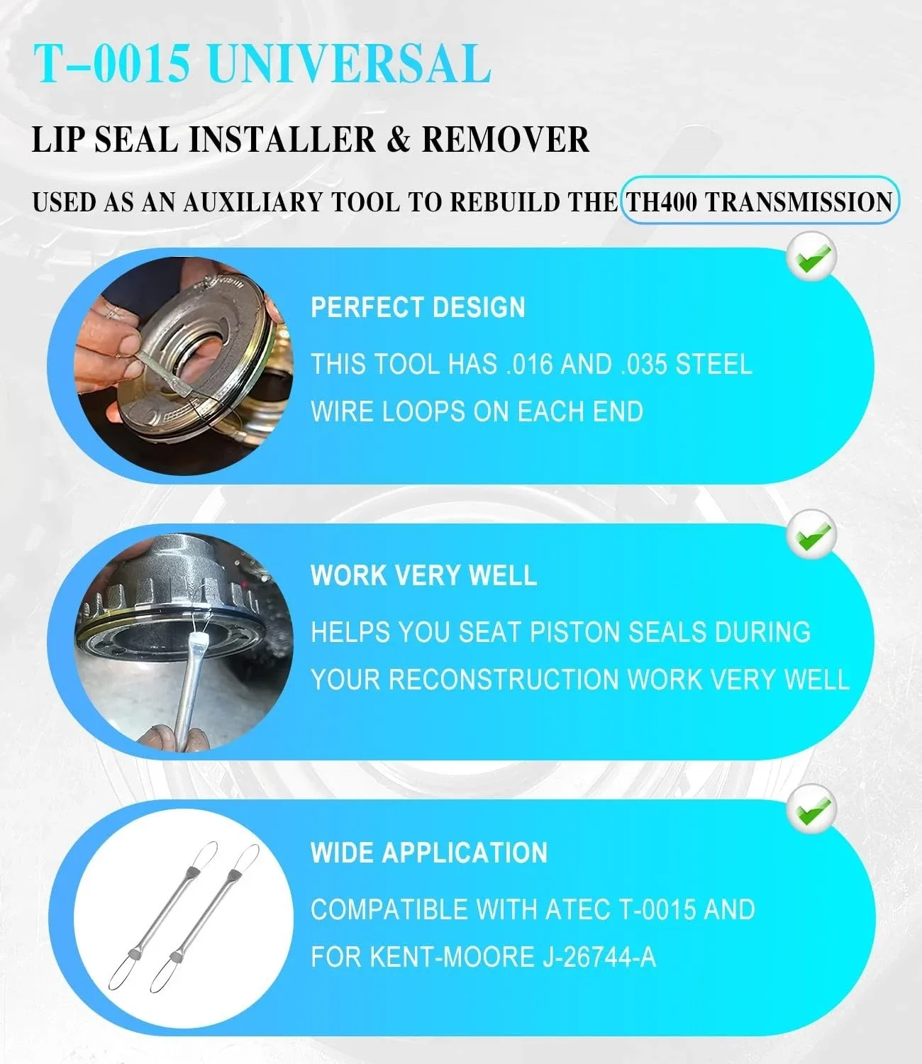 EG-Auto EGQP1025 Transmission Lip Seal Installer Protector Tool, 2pc image 3