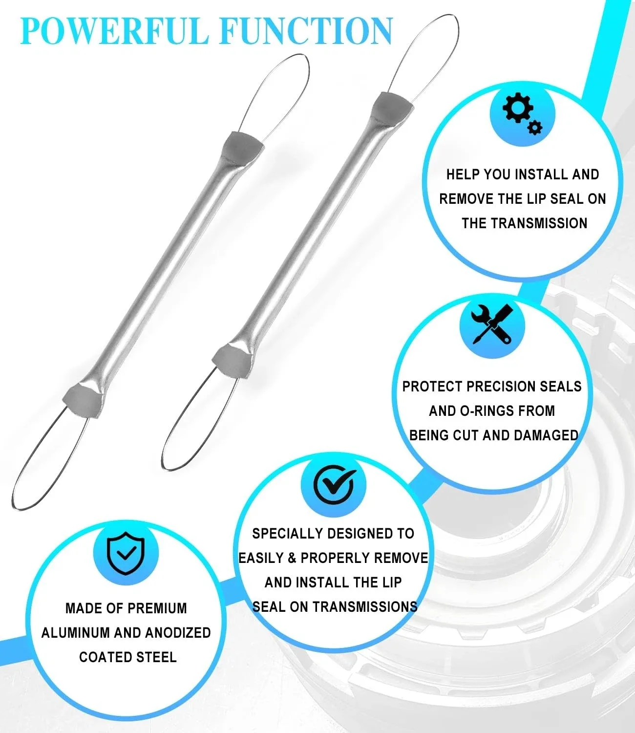 EG-Auto EGQP1025 Transmission Lip Seal Installer Protector Tool, 2pc image 4